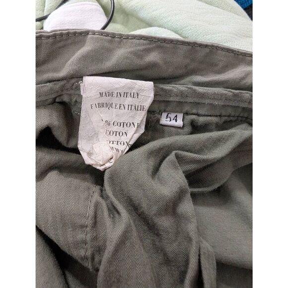 Del Mare‎ 1911 Chino Khaki Pants size 54 olive green straight leg wide cotton - Picture 5 of 5